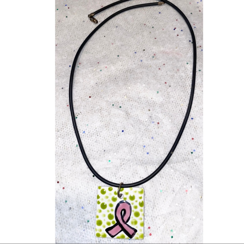 Breast Cancer Awareness Ribbon Necklace